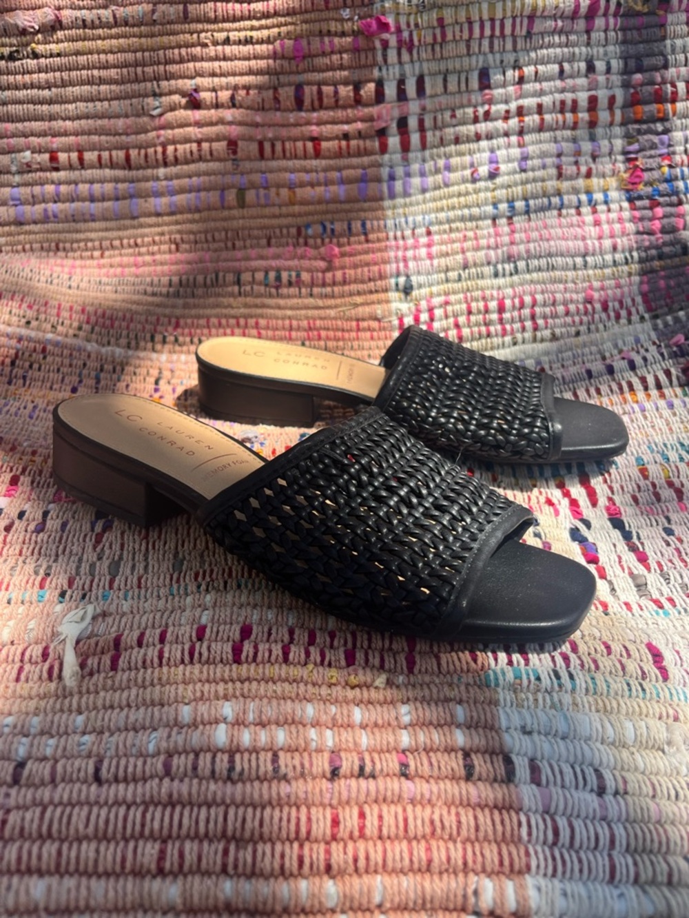 Black braided sandals